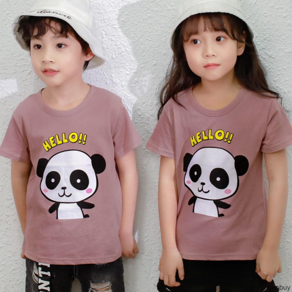 Áo thun tay ngắn cổ tròn hoạ tiết hoạt hình nhiều màu cho bé