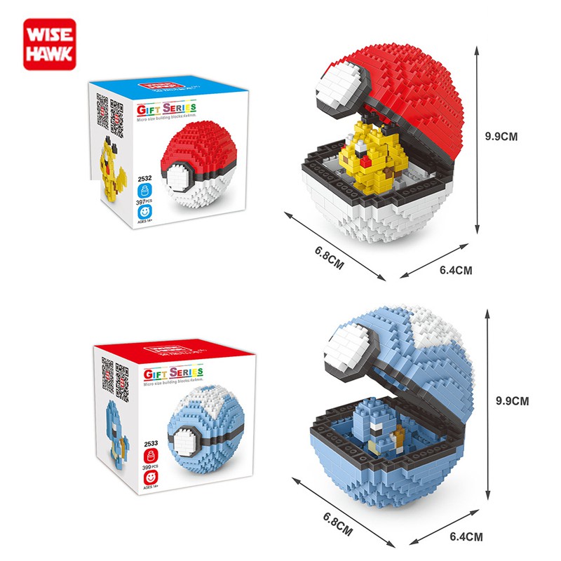 Bộ đồ chơi xếp hình quả bóng pokemon mini mới cho bé