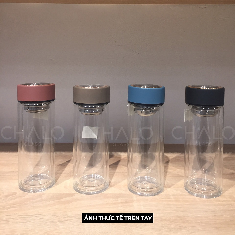 Bình thuỷ tinh chịu nhiệt đựng trà cá nhân cho dân văn phòng 300ml - BTR01 - BTR02