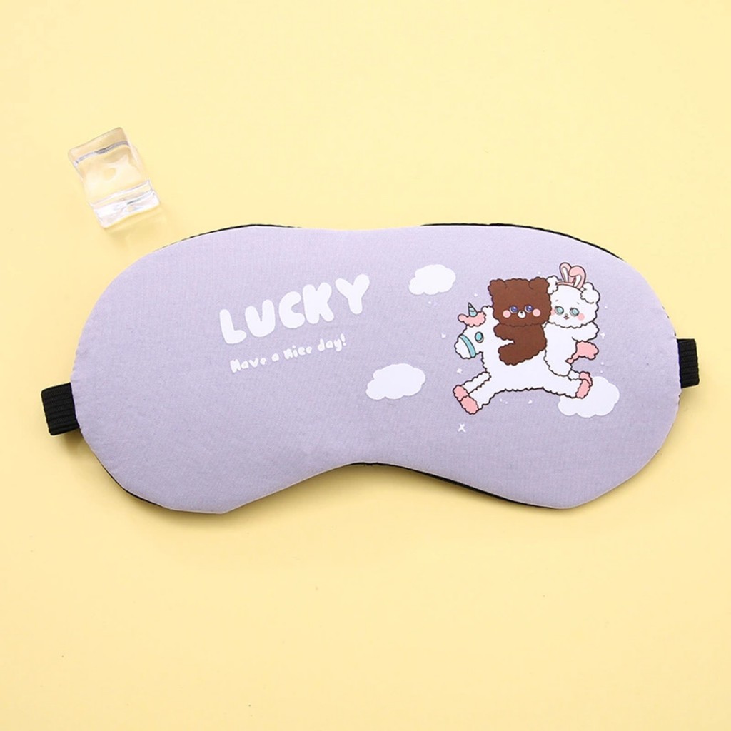 Bịt mắt che mắt ngủ Puha có túi gel massage , bịt mắt ngủ hình thú cute dễ thương