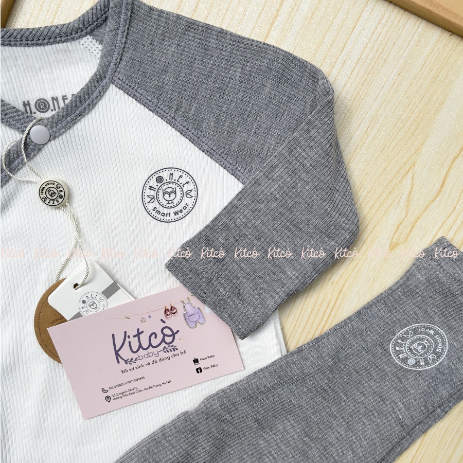 HRNEE Bộ nỉ lông cài chéo