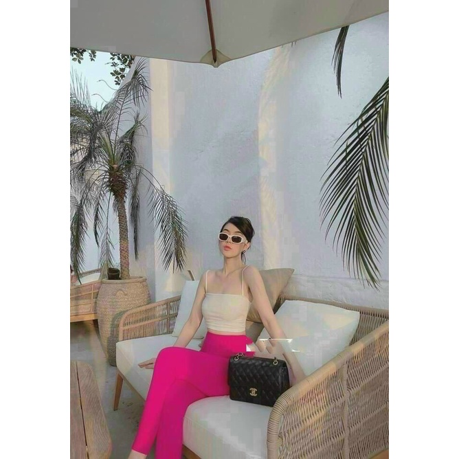 Áo hai dây trơn 2 lớp cotton