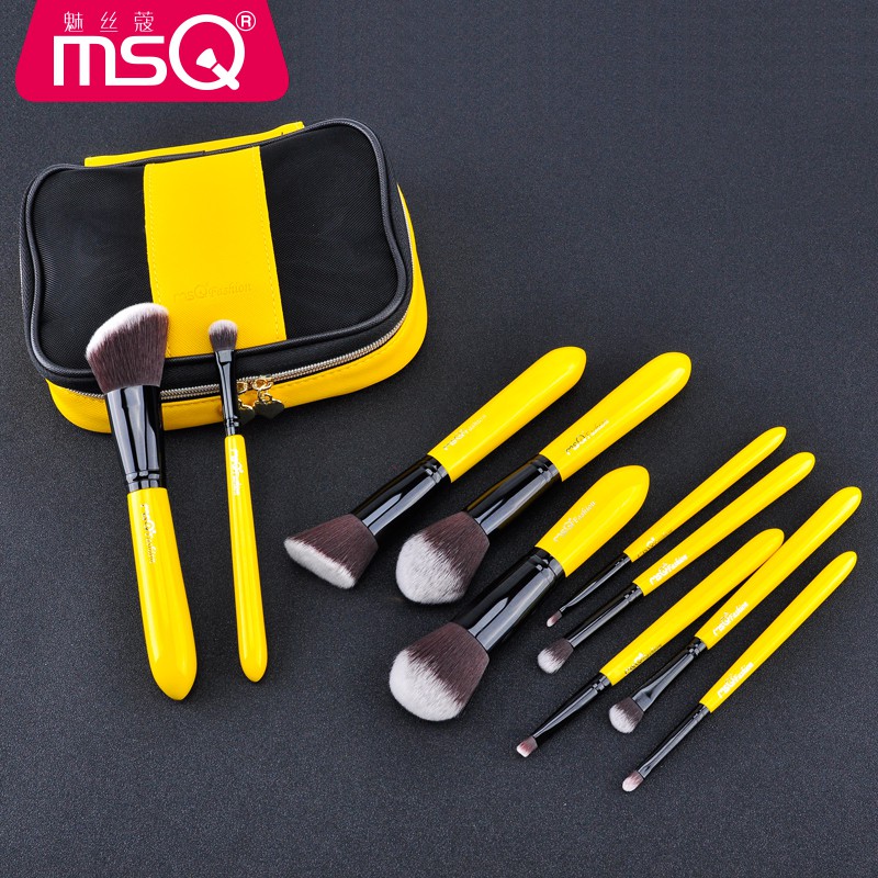 (HÀNG CHÍNH HÃNG)Set Cọ 10 Cây MSQ 10pcs Professional Soft Synthetic Hair Makeup Brush Set