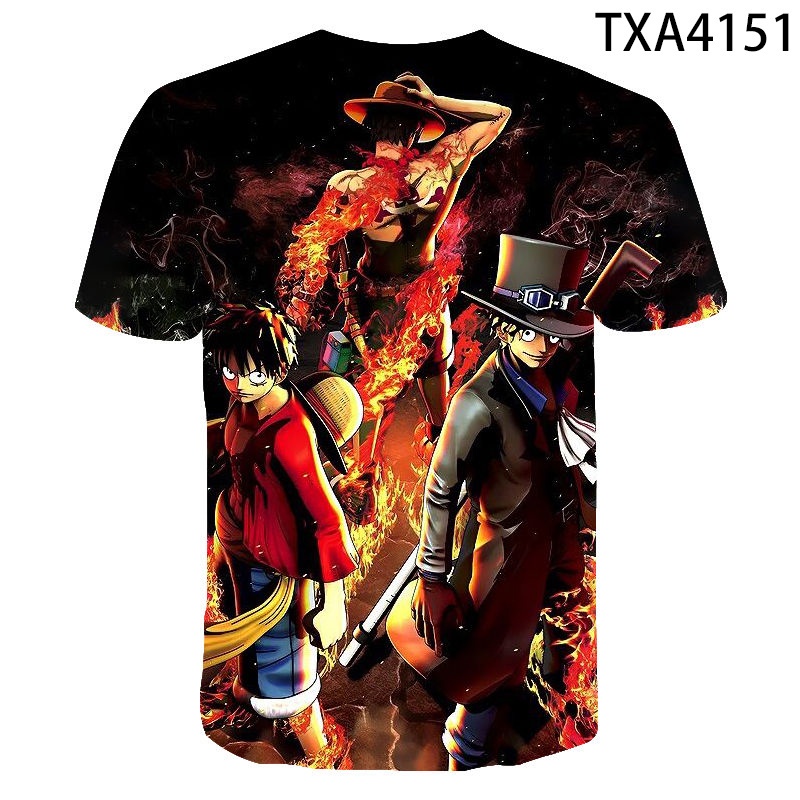 Áo Thun Tay Ngắn In Hình Nhân Vật Luffy Trong One Piece 3D Cỡ Lớn 6XL Thời Trang Mùa Hè Cho Nam Và Nữ