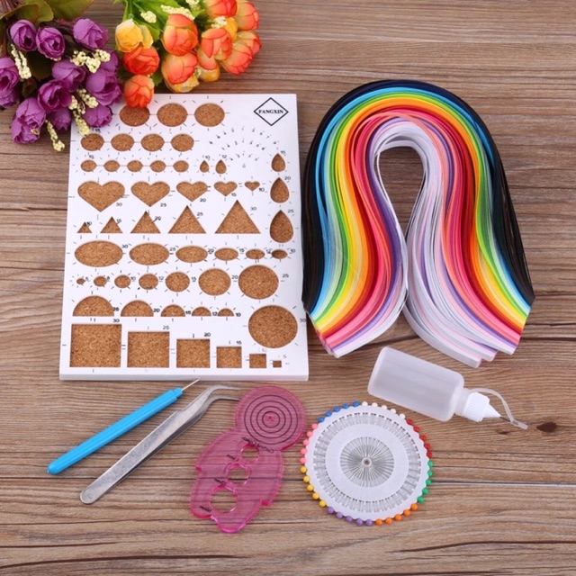 BỘ DỤNG CỤ QUILLING NÂNG CẤP 7 MÓN + GIẤY