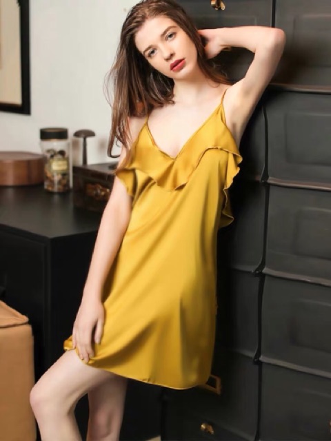 Đầm ngủ 2 dây satin - Váy ngủ satin 2 dây hàng xịn siêu đẹp