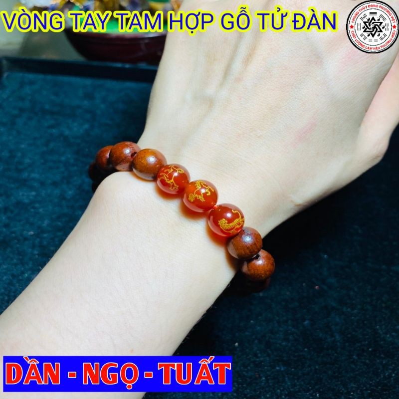 Vòng tam hợp DẦN - NGỌ - TUẤT gỗ tử đàn