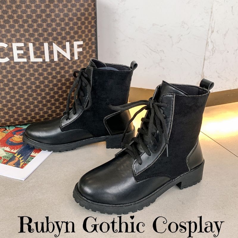 [KÈM VIDEO] 🔥 Giày Boots Cổ Cao Da PU phối da lộn cá tính