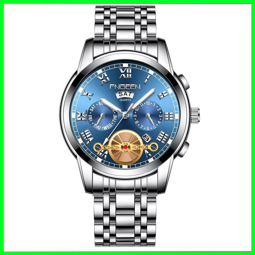 Đồng hồ fngeen chính hãng nam chạy 2 lịch dây thép (tặng kèm hộp , pin , phụ kiện thâu dây) | BigBuy360 - bigbuy360.vn