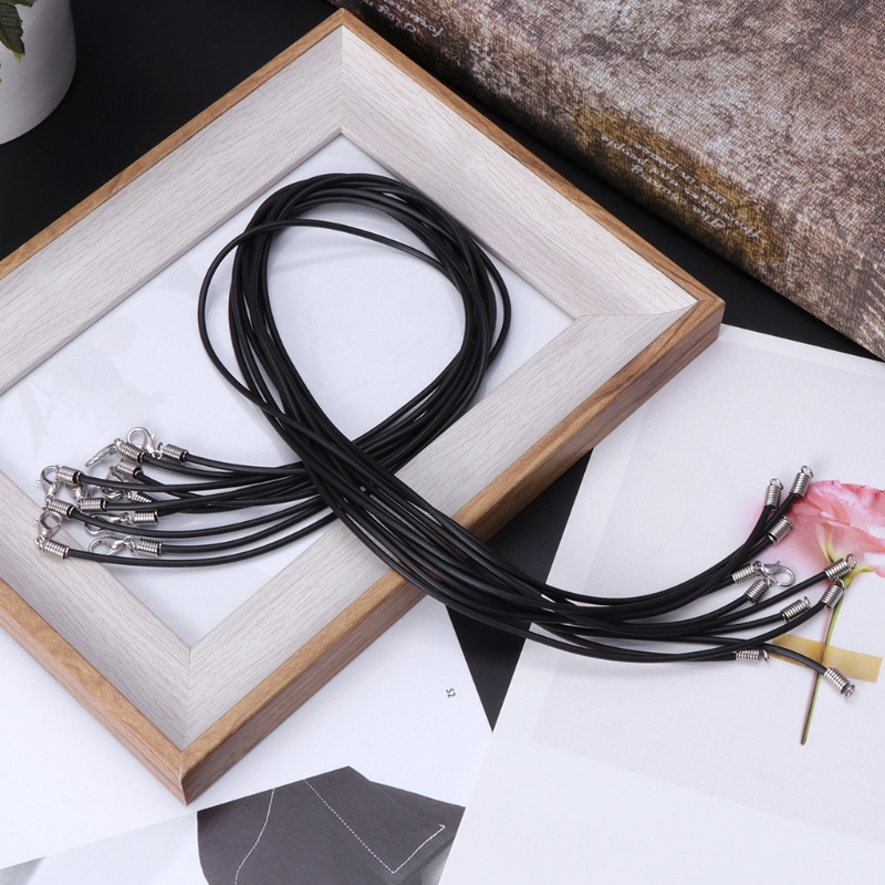 Set 10 Dây Màu Đen Làm Vòng Tay / Vòng cổ DIY Có Khóa Tôm Hùm