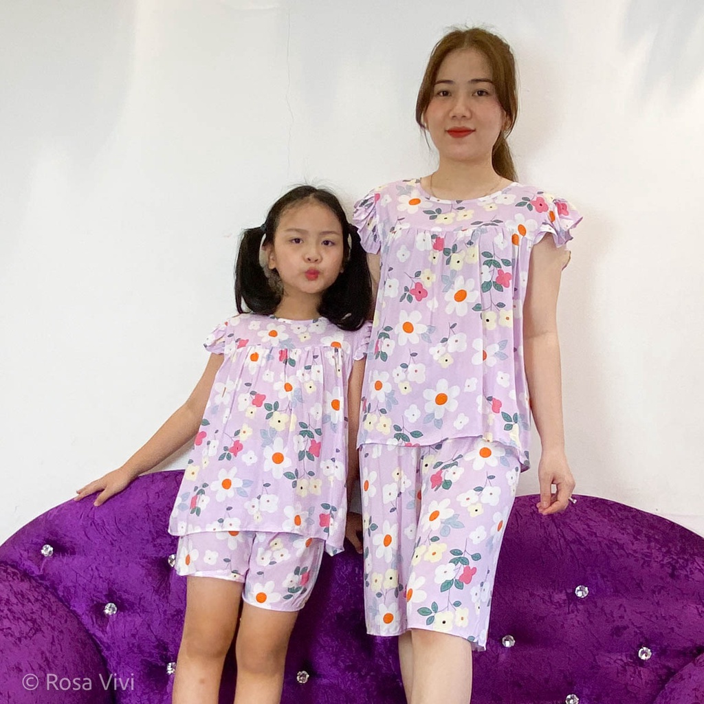 Đồ bộ mặc nhà vải tole lanh Rosa Vivi cánh tiên thoáng mát nhiều màu sắc và họa tiết đẹp