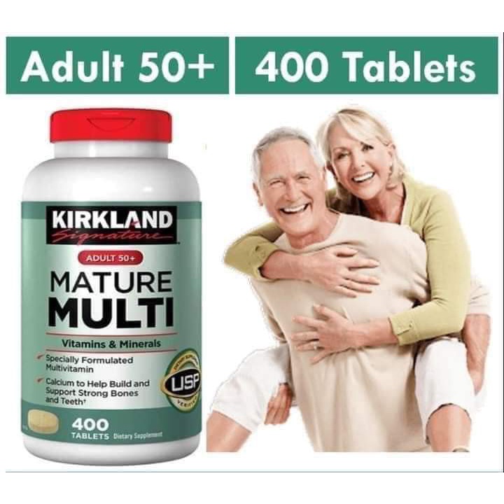 Viên uống Vitamin tổng hợp Kirkland Mature Multi Adult 50 plus Hộp 400 viên Healthy Care quatangme