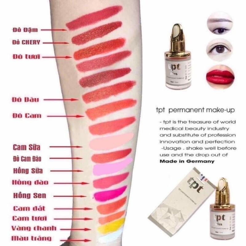 MỰC PHUN XĂM TPT CAO CẤP 12ML NHẬP KHẨU ĐỨC