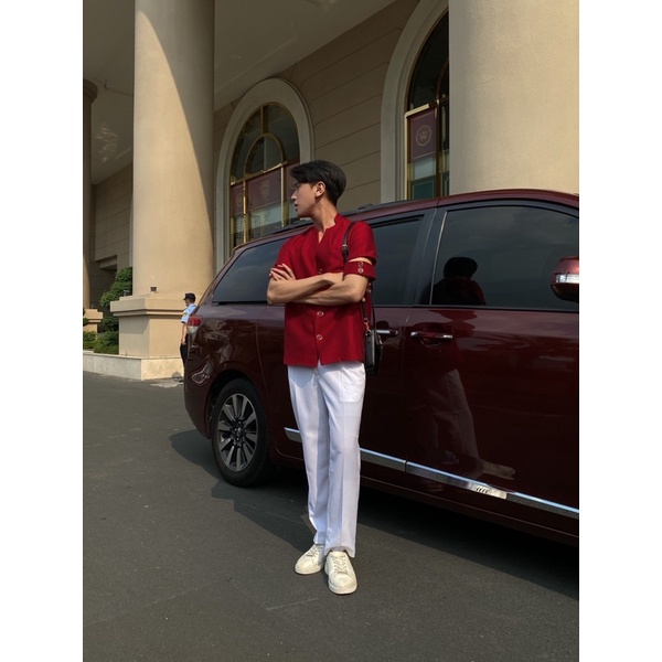 ÁO SƠ MI NAM TAY NGẮN ĐỎ - ROPE SHIRT