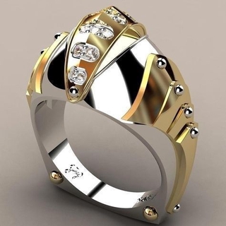 Nhẫn mạ vàng 18k đính đá sapphire thời trang cho nam
