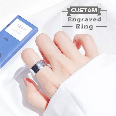 Nhẫn ECGIFT RI002 8mm Chất Liệu Thép Không Gỉ
