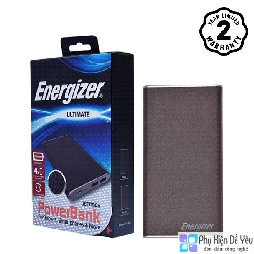 Pin sạc dự phòng Energizer UE10009 - 10,000mAh, Bọc Da Cao Cấp