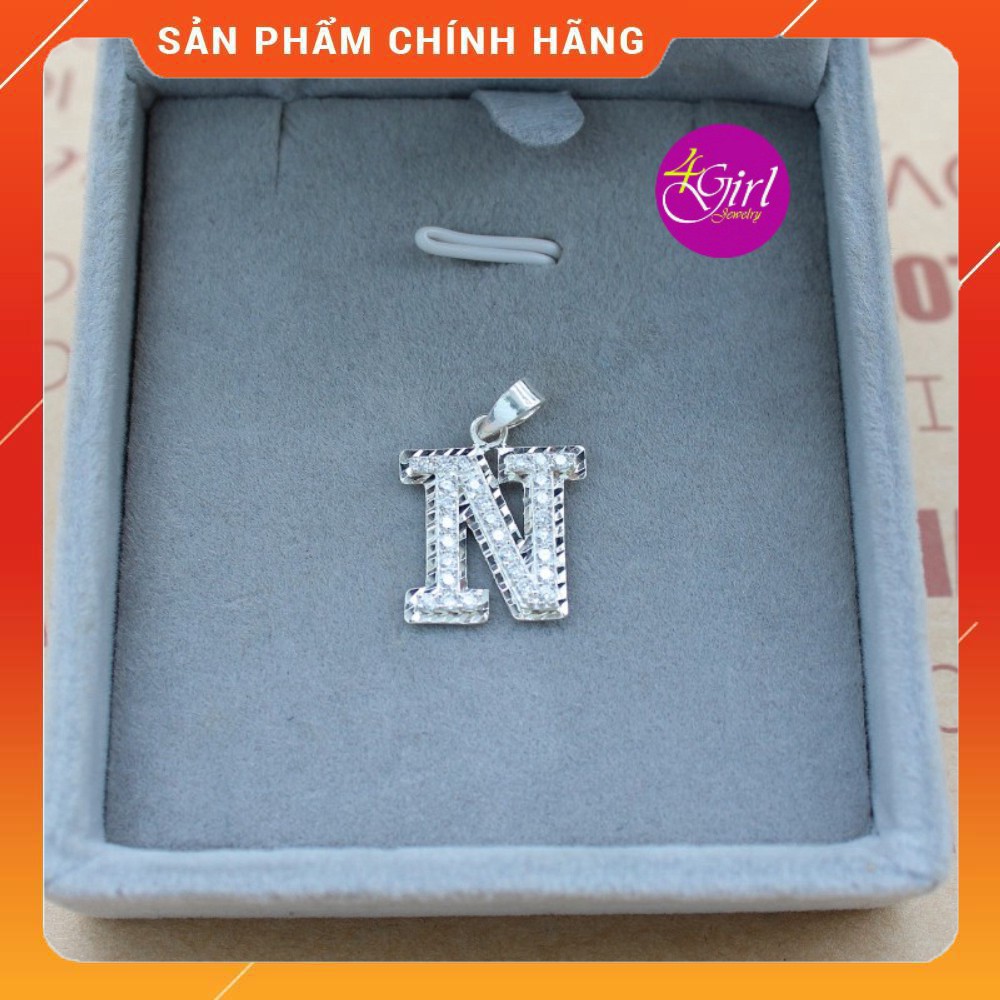 Giảm giá Dây chuyền bạc nữ + mặt dây chuyền chữ N đính đá - BeeCost