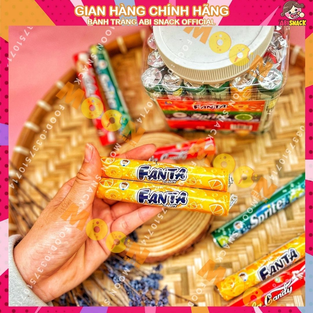 [COMBO 5 CÂY] Kẹo C Fanta Cam - Sprite Chanh - Coca Candy- ăn vặt bánh kẹo tuổi thơ