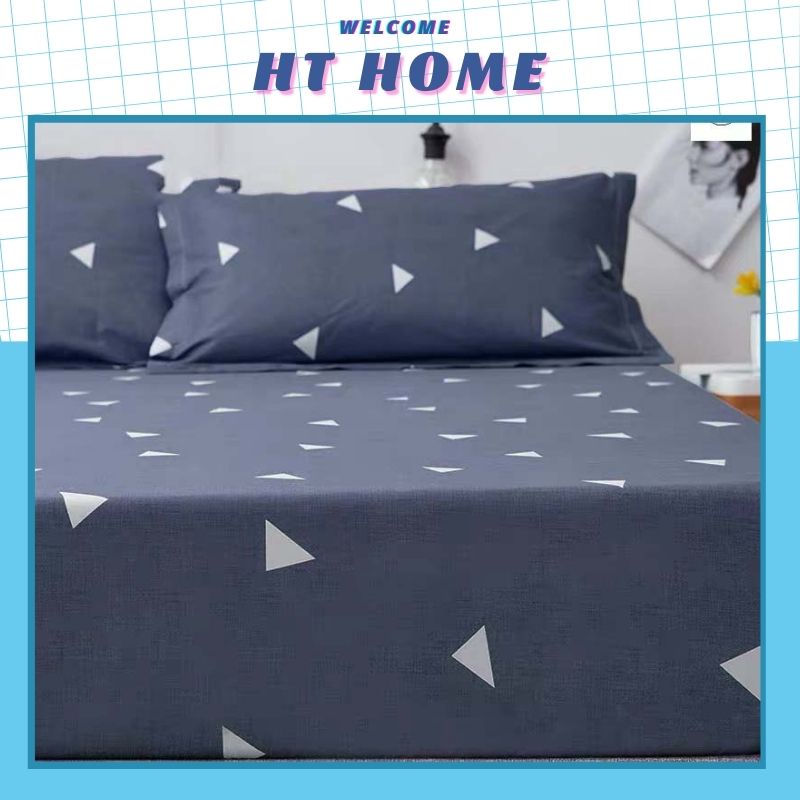 Ga giường ga trải giường cotton HT Home tam giác ghi miễn phí bo chun cho drap giường ( chưa kèm vỏ gối ) | BigBuy360 - bigbuy360.vn
