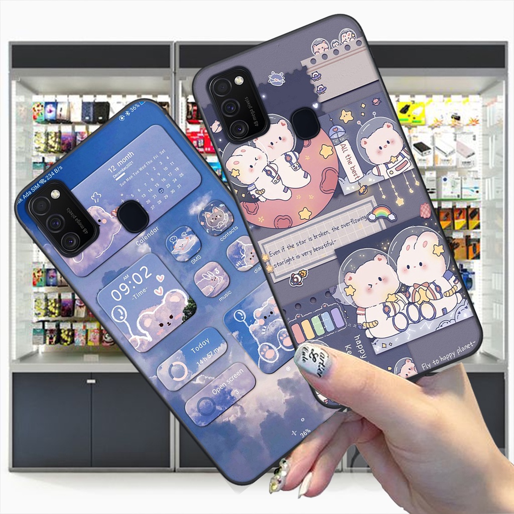Ốp Samsung M21 / M30s bộ hình gấu , thỏ hồng cute dễ thương giá rẻ siêu bền