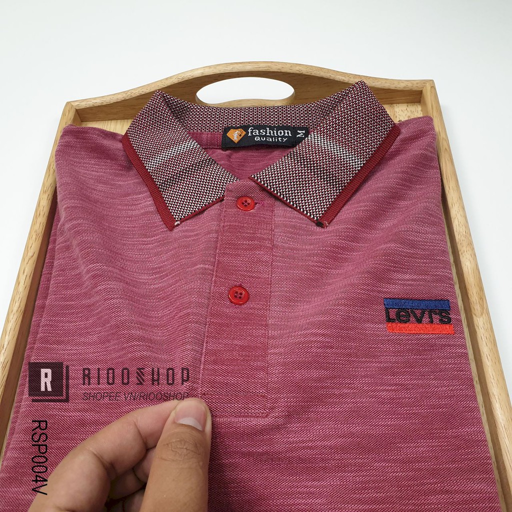 Áo polo nam body, áo thun nam có cổ tay ngắn form body vải xước hàng cao cấp trẻ trung LEV RSP004V Riooshop | BigBuy360 - bigbuy360.vn