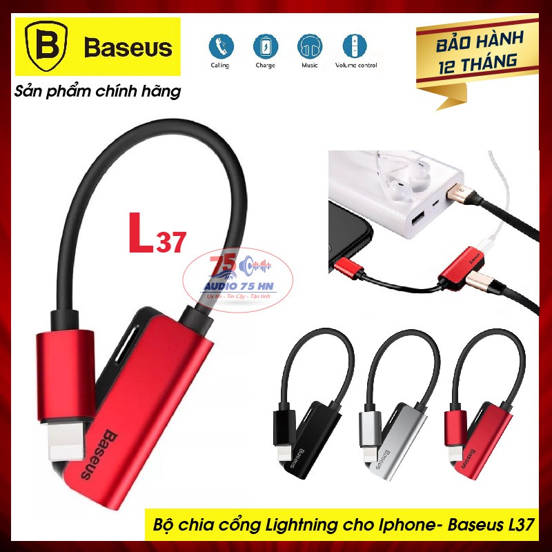 {Chính hãng} Bộ Chia Cổng Lightning Baseus L37 cho iPhone 7/ iPhone 8/ iPhone X/iPhone 11