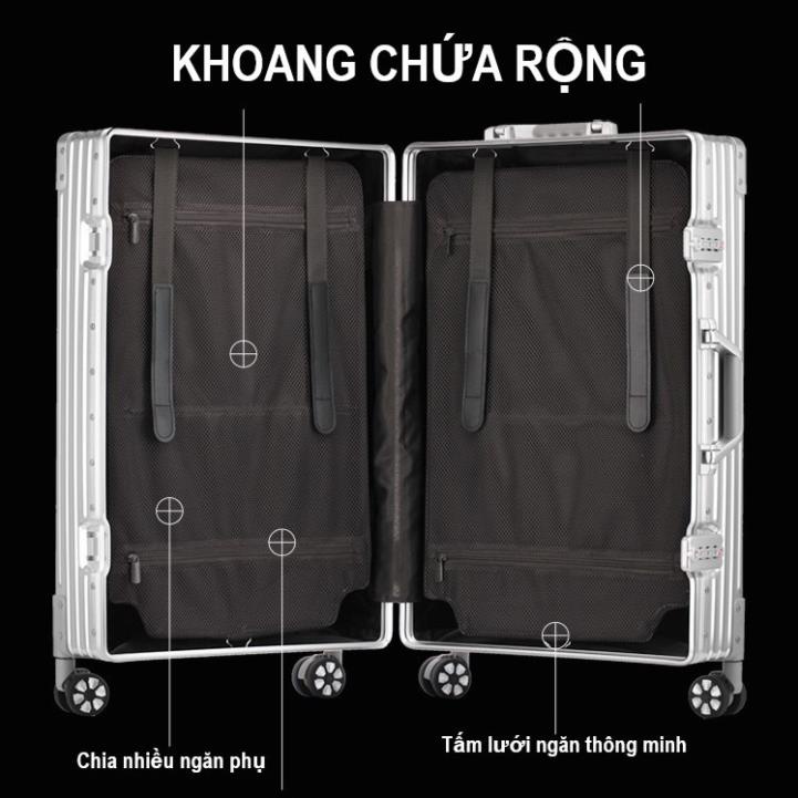 Vali nhôm nguyên khối cao cấp mẫu mới nhất 2023 vali nhôm toàn thân siêu bền