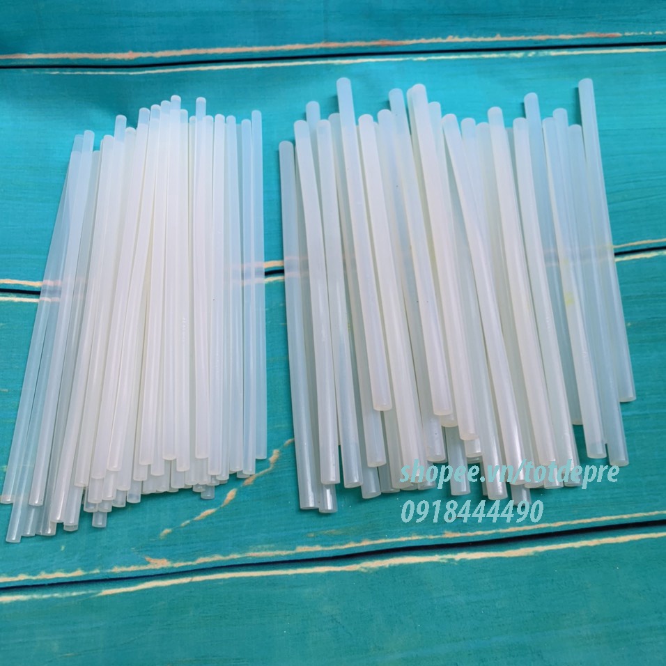 Que Keo nến trong silicon cỡ keo nên nhỏ và keo nến to dùng cho súng bắn keo