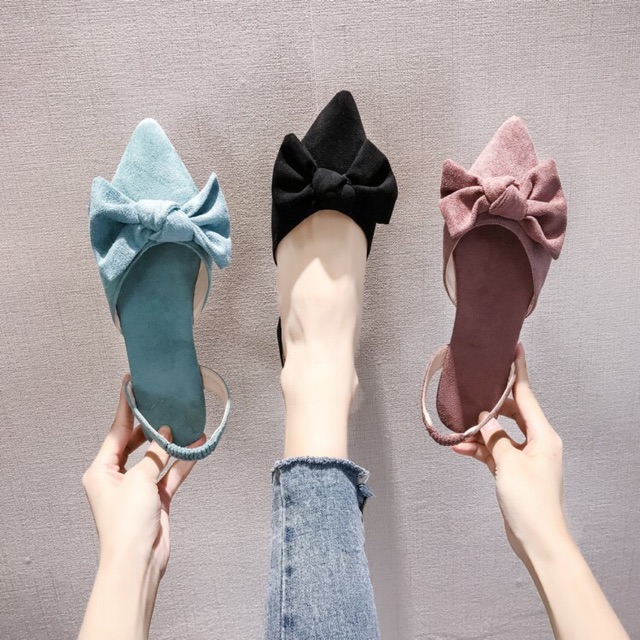 Giầy nơ gót vuông 3 phân