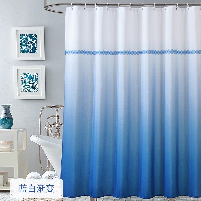 Gradient Plain Polyester digital printing polyester fabric Shower Curtain