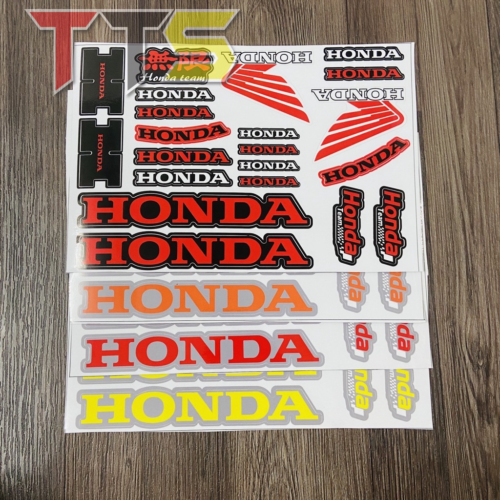 Bộ tem chủ đề HONDA nhiều logo dán trang trí nón bảo hiểm, xe máy, laptop nhựa pvc chống nước