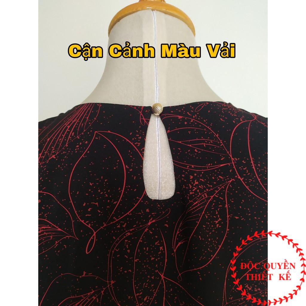 [Đầm Thiết Kế- Mới Về] Đầm Trung Niên Moha From Chữ A Lụa Lạnh Sát Nách Cao Cấp