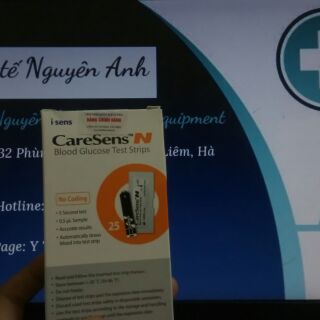 Que thử đường huyết Caresens N hộp 25 que
