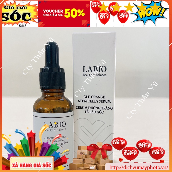 Serum LABIO Glu Orange Stem Cells Serum dung tích 30ml  Dưỡng Trắng, Mờ Thâm, Nám