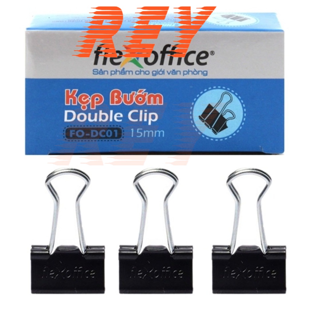 Hộp 12 cái kẹp bướm 25mm 32mm 41mm 51mm 𝑻𝒉𝒊𝒆̂𝒏 𝑳𝒐𝒏𝒈 Flexoffice FO-DC03 FO-DC04 FO-DC05 FO-DC06
