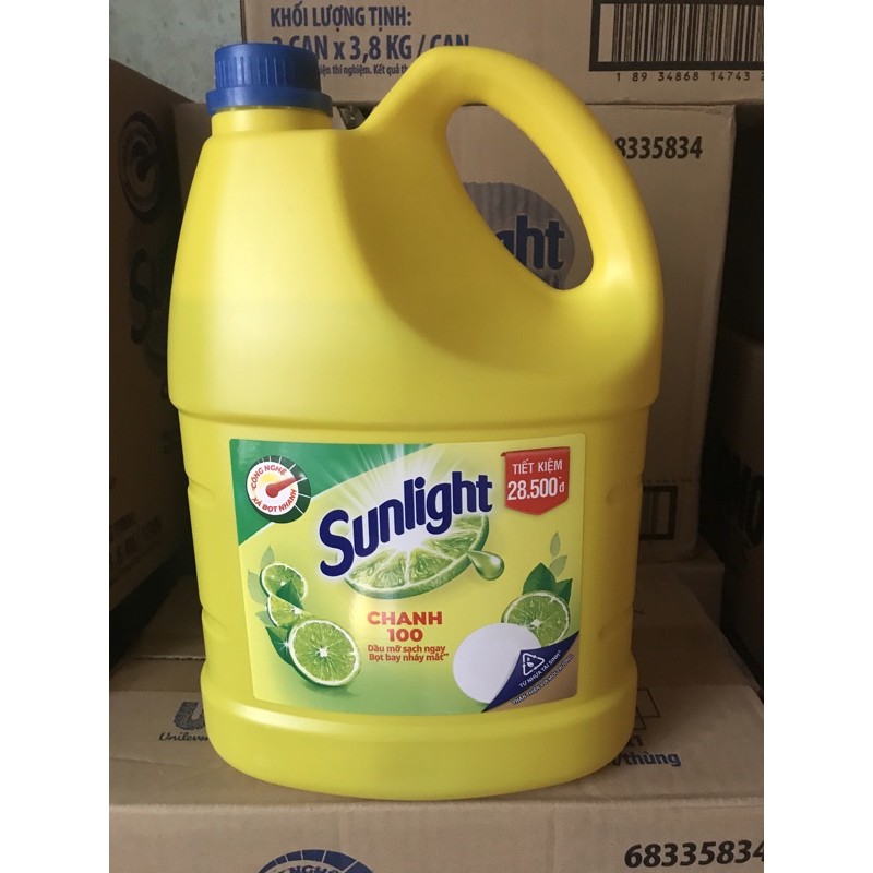 Nước rửa chén sunlight 3.8kg hương chanh