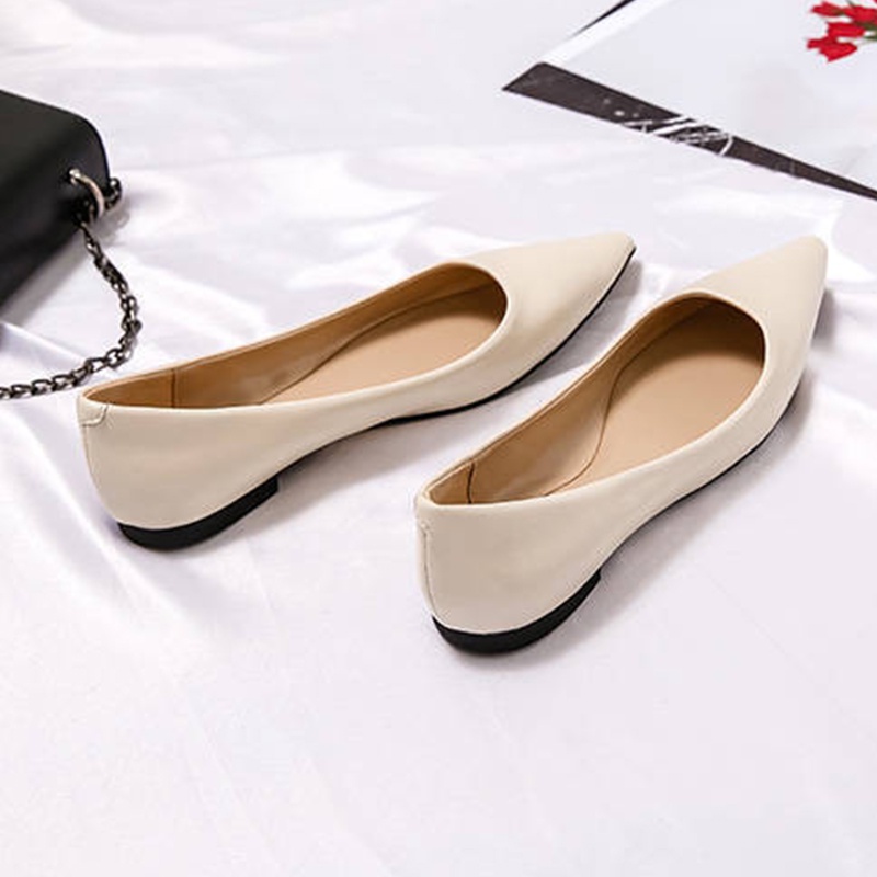 Giày Búp Bê Mũi Nhọn Đế Bằng Mềm Mại Thoải Mái Thời Trang Cho Nữ