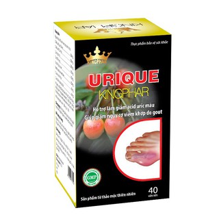 URIQUE Kingphar - Dùng cho người bị gout, giảm acid uric trong máu, giảm viêm khớp do gout