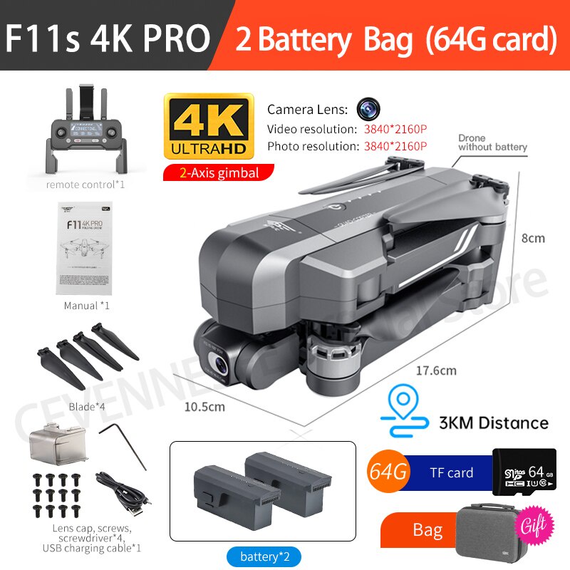 Flycam f22s 3,5Km - F11s 4K Pro 3Km 2021 – Gimbal 2 trục EIS xa 3Km 4K – Chính hãng SJRC - BH 3 tháng