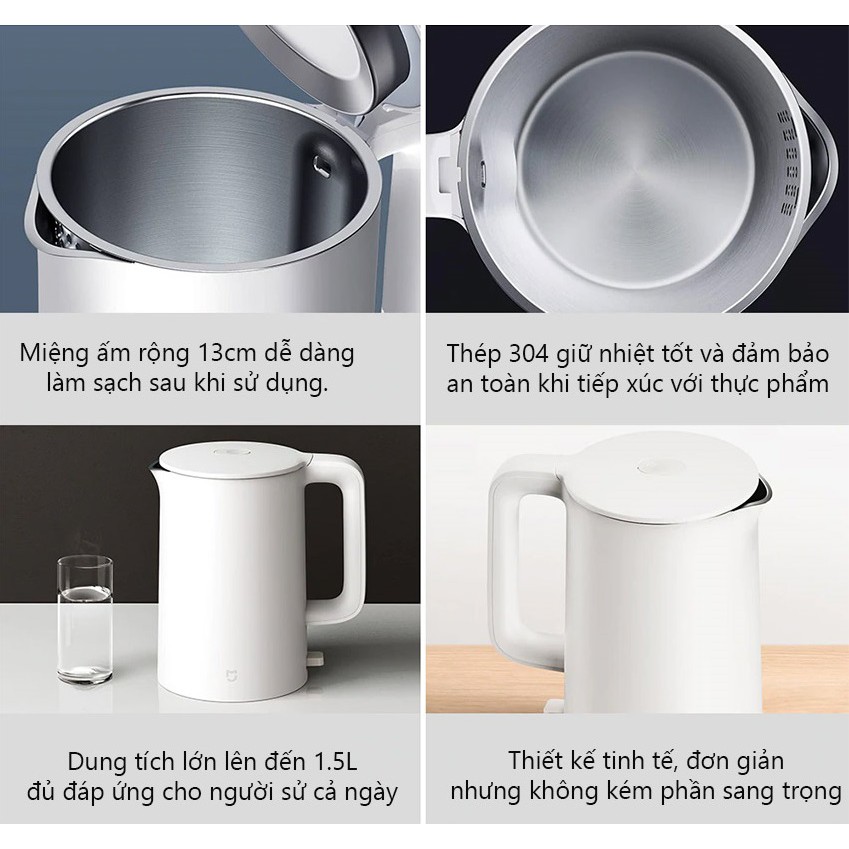 Ấm siêu tốc Xiaomi MIJIA 1A công suất lớn 1800W - Bình đun nước Xiaomi 1A new version