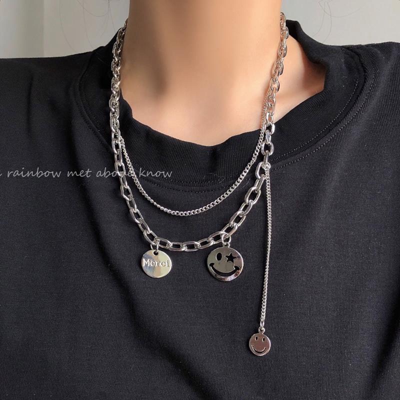 Set 2 dây chuyền nữ Madeline V11 mặt cười, tình yêu cực đẹp kiểu dáng thời trang cá tính