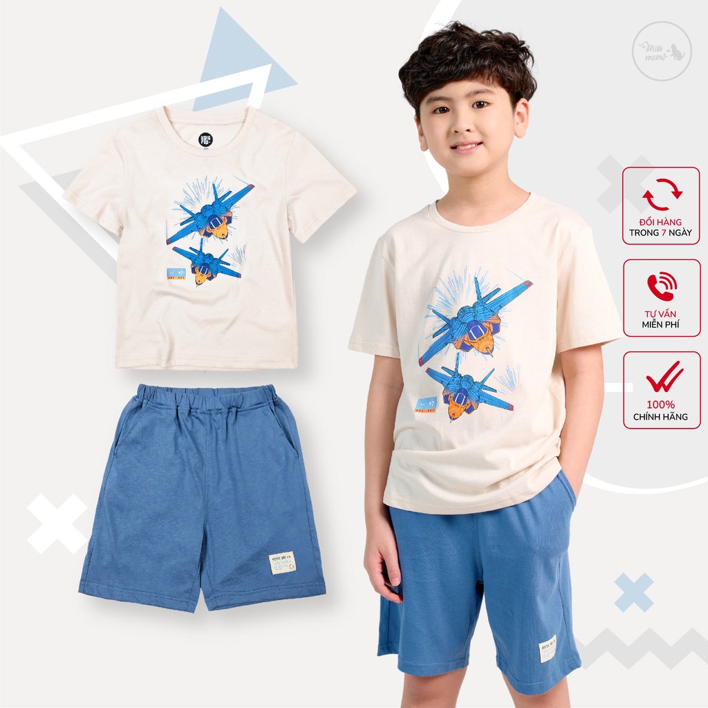 Bộ Bé Trai Size Đại Bigfox, Quần Áo Trẻ Em Mùa Hè In Máy Bay Hàng Chất Cotton Xuất Khẩu 3,4,5,6,7,8,9,10,11 Tuổi