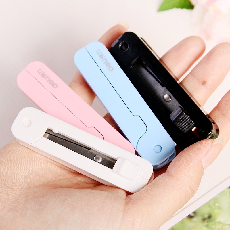 Kéo Giấy Gấp Mini Màu Trắng / Xanh Dương / Hồng / Đen Tiện Dụng Cho Học Sinh / Văn Phòng