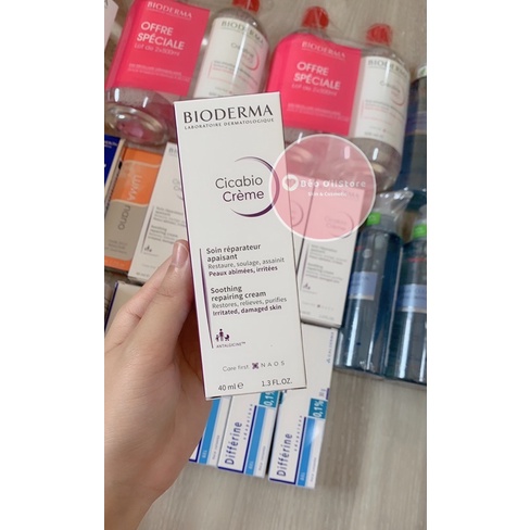 BIODERMA Cicabio Cream - 40ml , Kem cấp ẩm - Phục hồi da sau điều trị mụn.