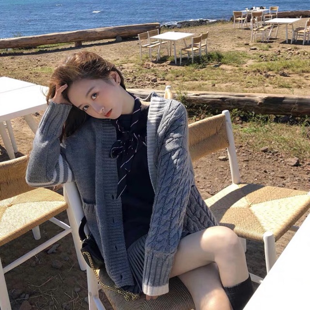 Áo cadigan len + % phí shopee