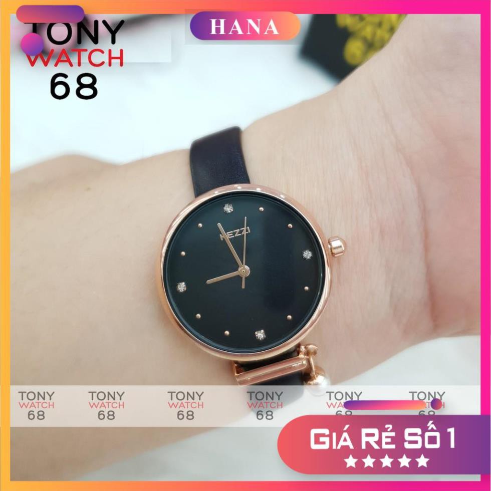 Đồng hồ nữ Kezzi kim rốn dây da chống nước chính hãng Tony Watch 68