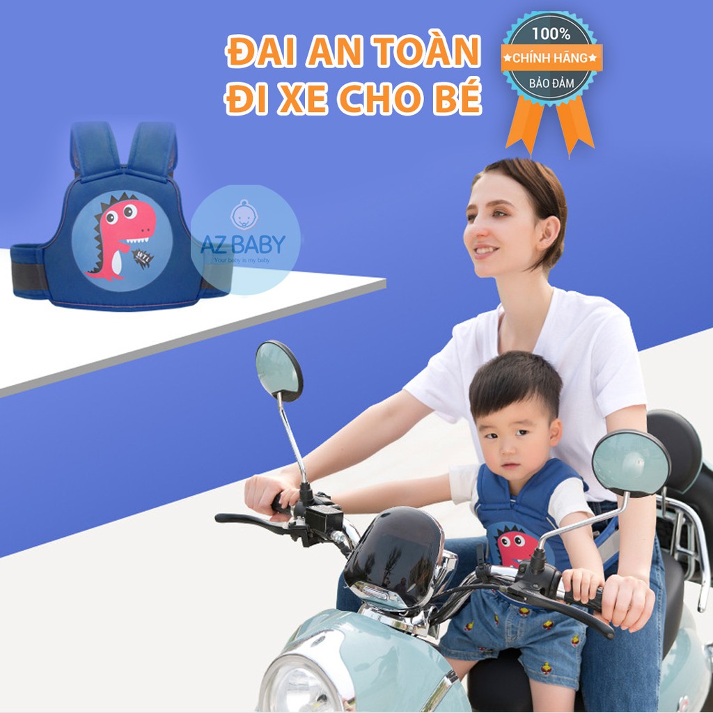 Đai đi xe máy an toàn cho bé Aiebao cao cấp chất liệu vải cotton dày dặn, ngồi cả trước và sau xe - A7001