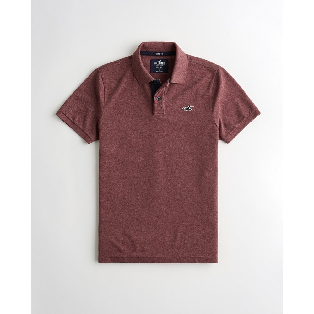 Áo thun nam Hollister HOL-PO227 Stretch Polo heather burgundy