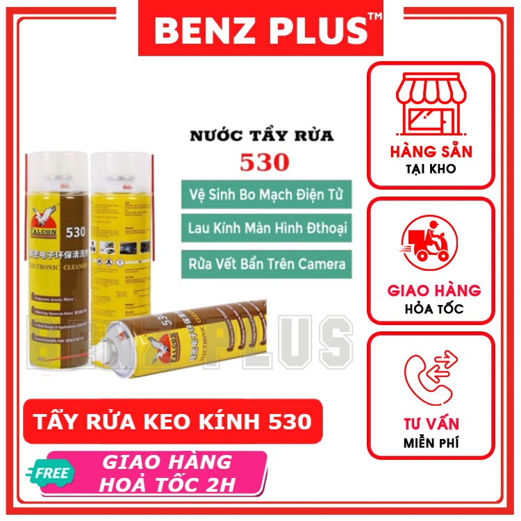 Nước tẩy rửa keo màn hình FALCON 530 lau máy linh kiện, tẩy rửa màn hình, kính phụ kiện, lau kính dung tích 550ml